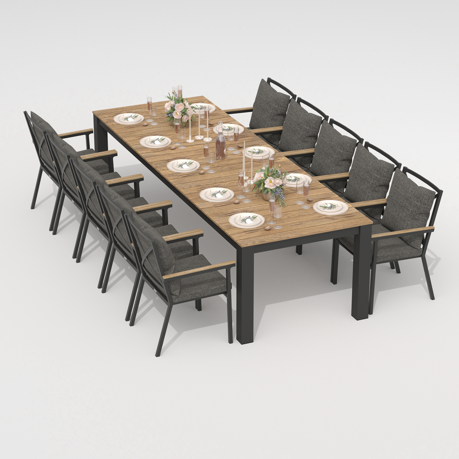 Стол обеденный ТЕЛЛА XL из тика 300x100